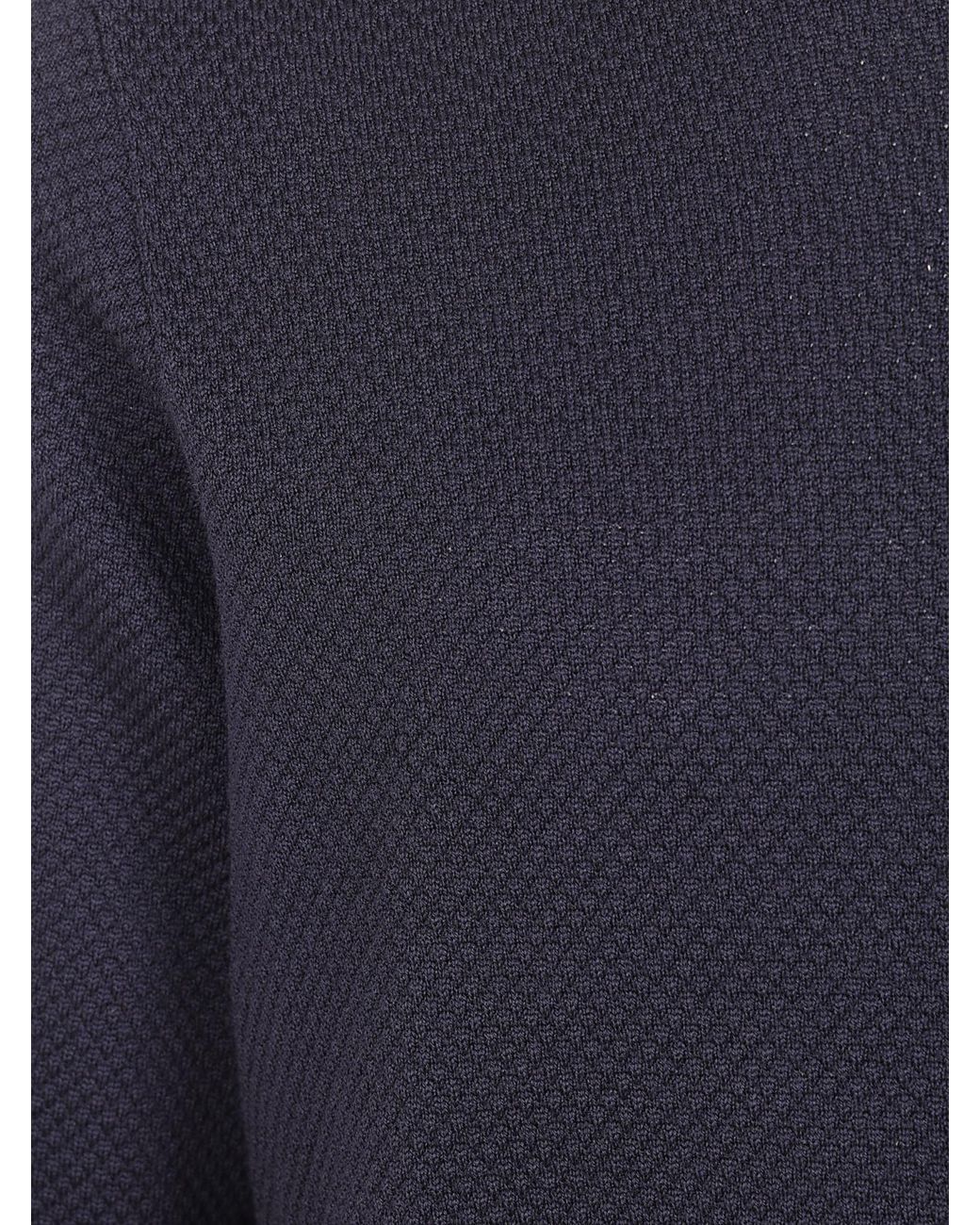 Zanone Blue Waffle-Knit Round-Neck Sweater for men
