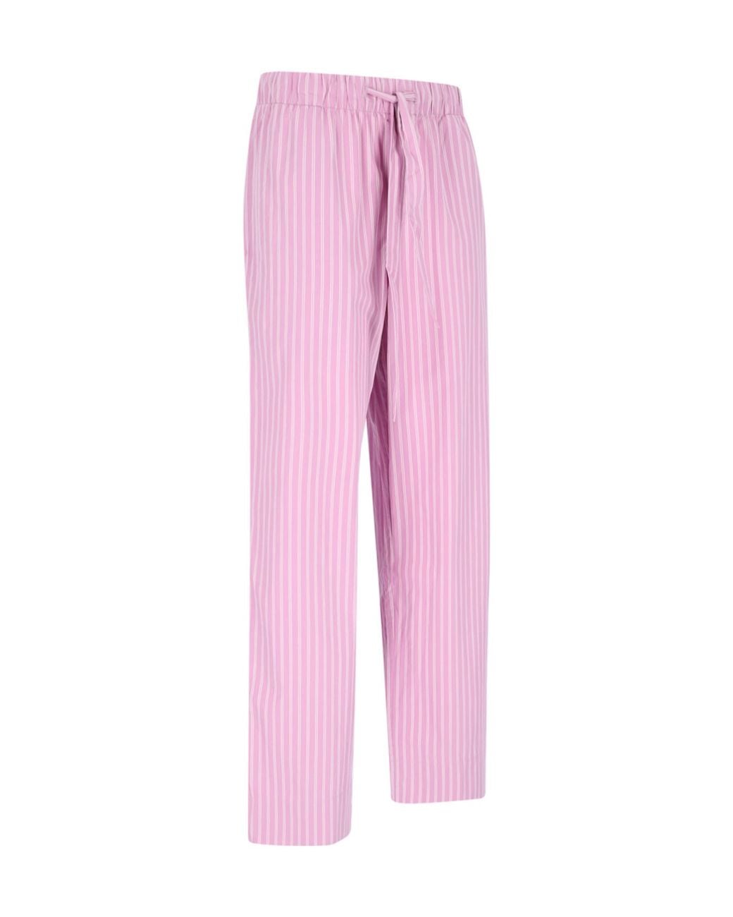 Tekla Pink Striped Poplin Pyjama Pants for men
