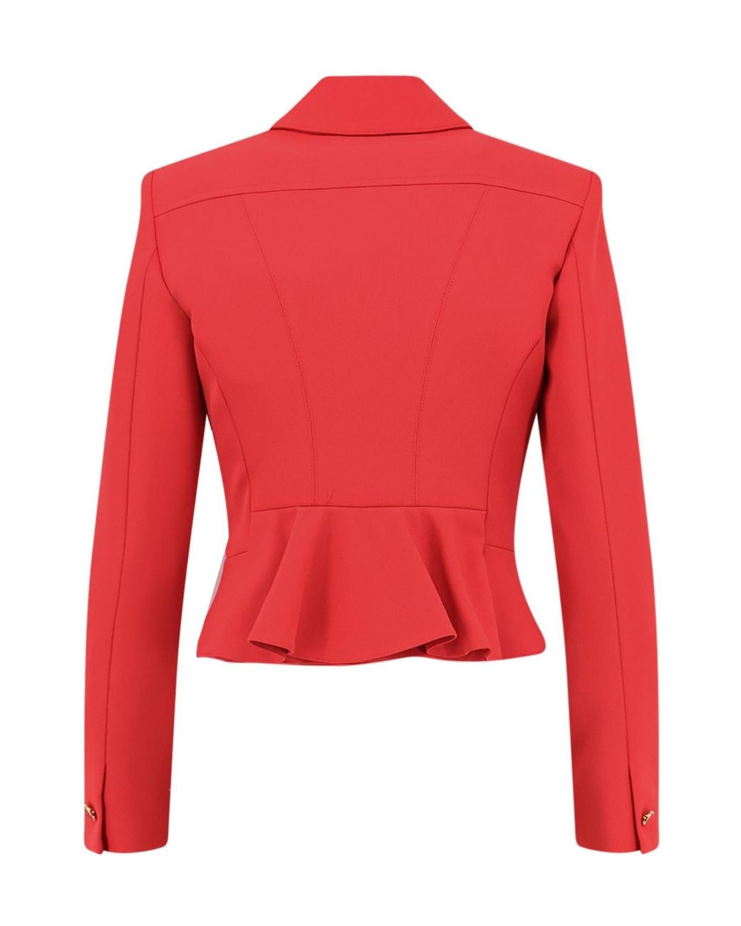 Elisabetta Franchi Red Peplum Double-Breasted Jacket