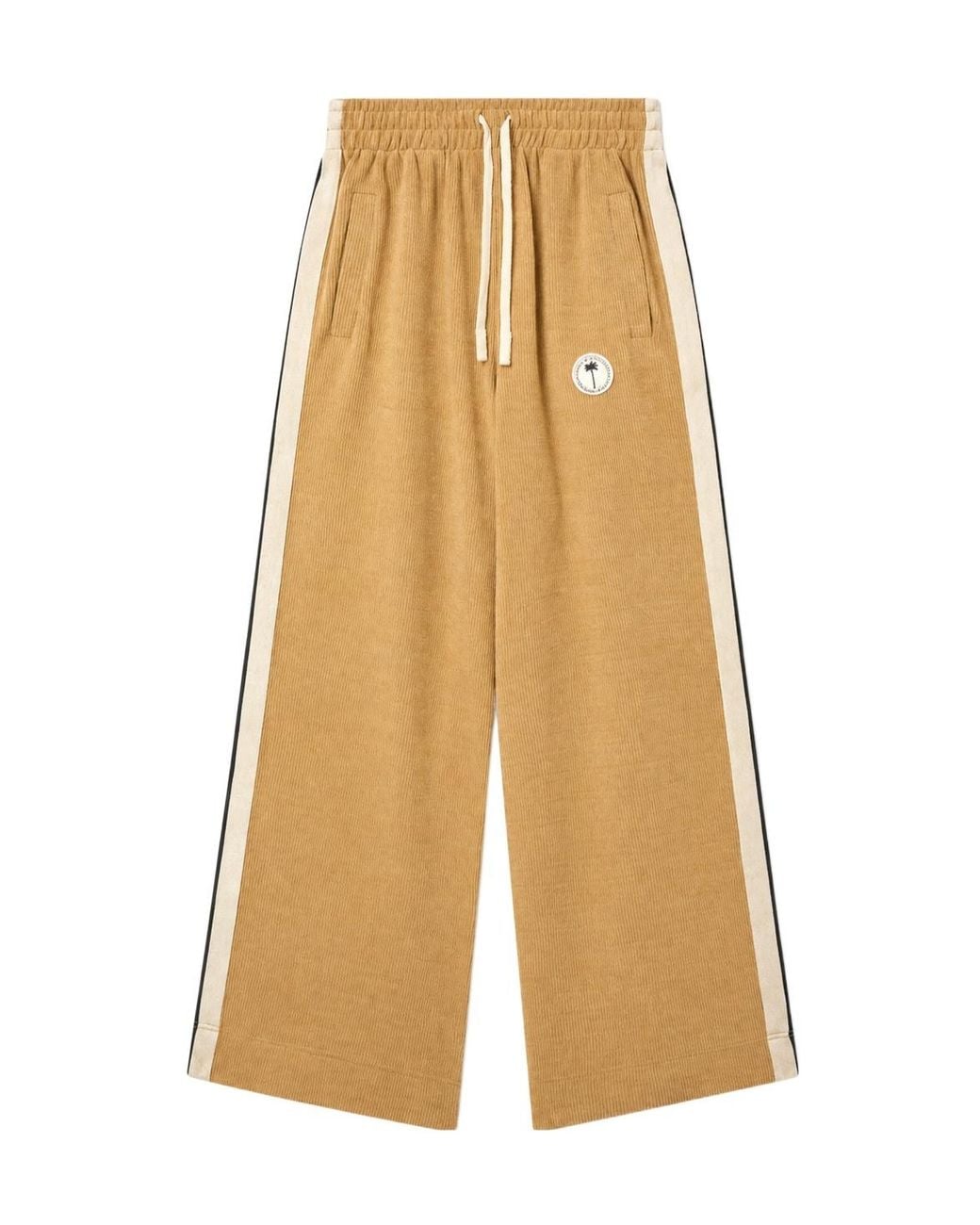 Palm Angels Natural Drawstring Athletic Pants