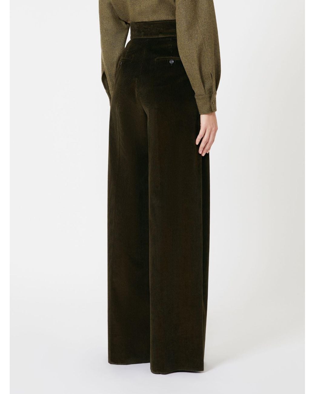 Max Mara Brown Bosso1234 High-Waist Wide-Leg Pants