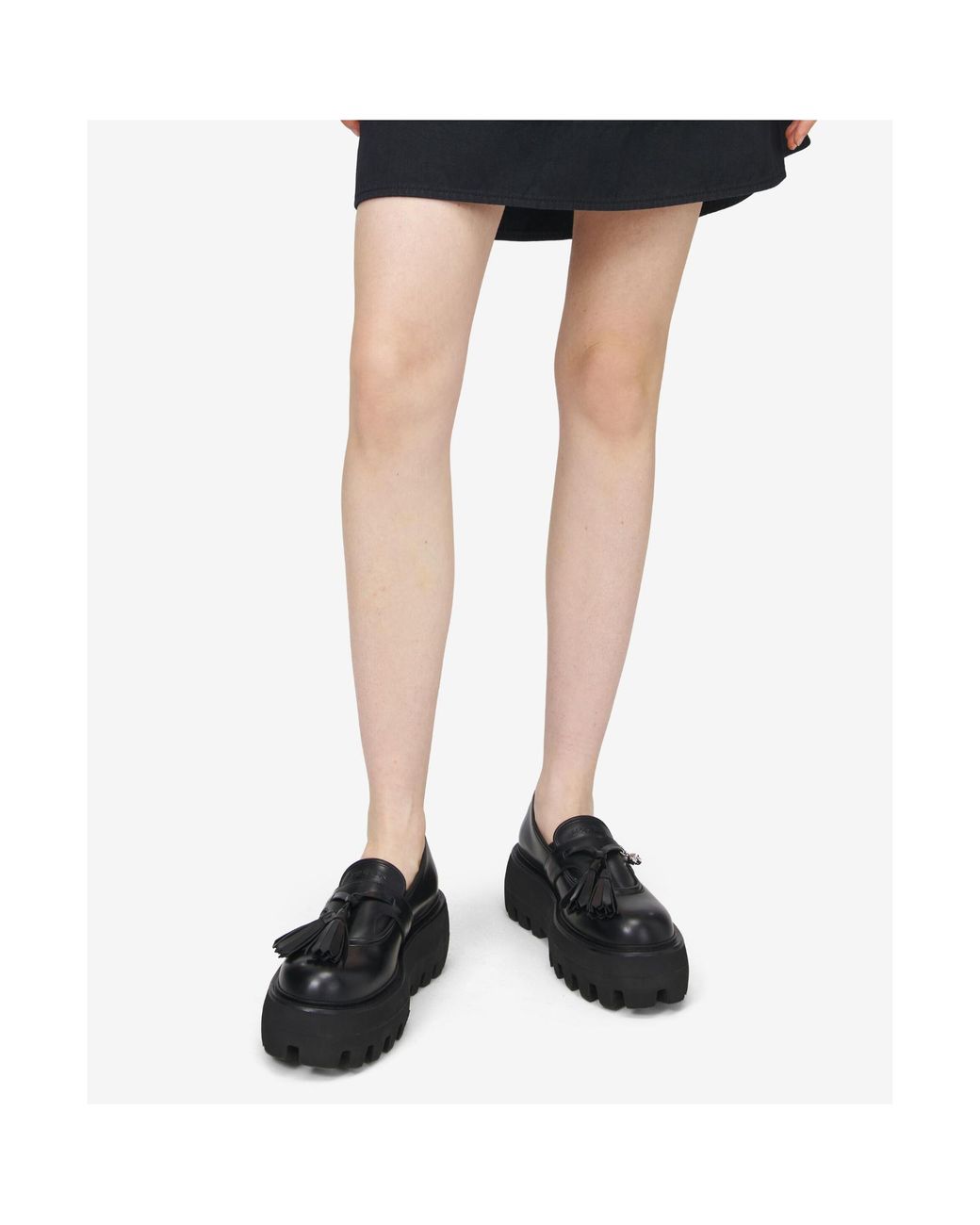 McQueen Black Sofa Platform Loafers