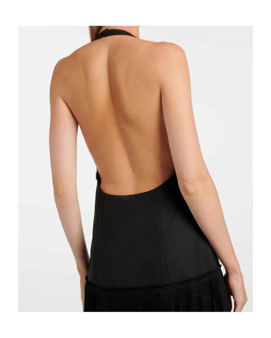 Rohe Black Pleated Wool-Blend Muslin Maxi Dress