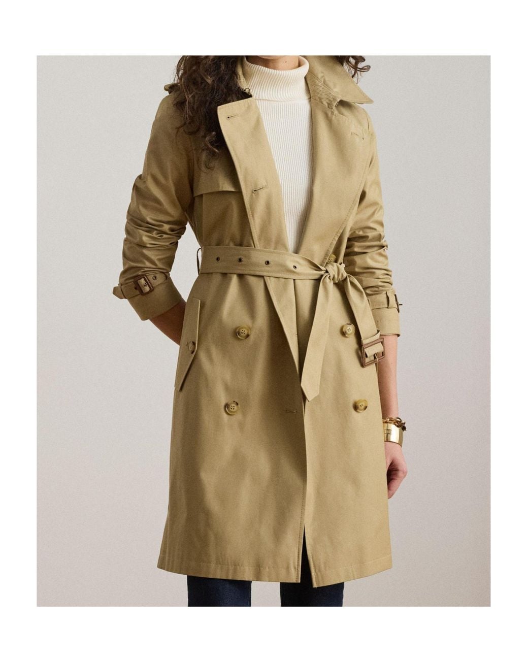 Ralph Lauren Natural Double-Breasted Trench Coat