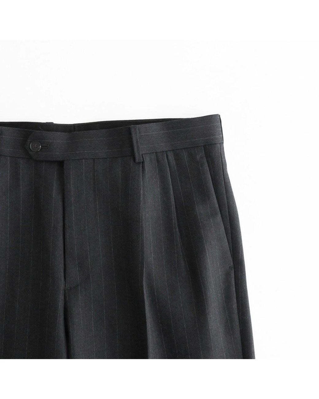 Auralee Black Bluefaced Two-Tuck Slacks for men