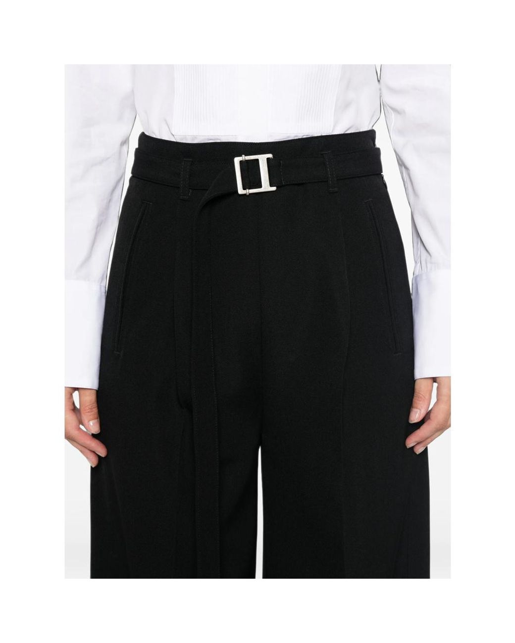 Seafarer Black Belted Wide-Leg Trousers