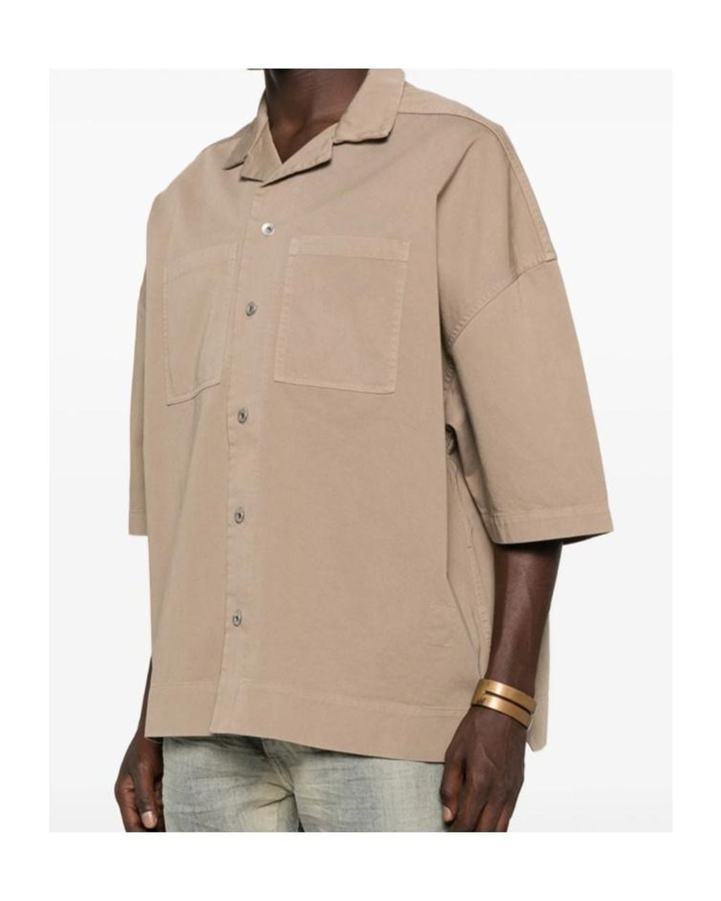 Rick Owens Natural Camicia Magnum Tommy Shirt for men