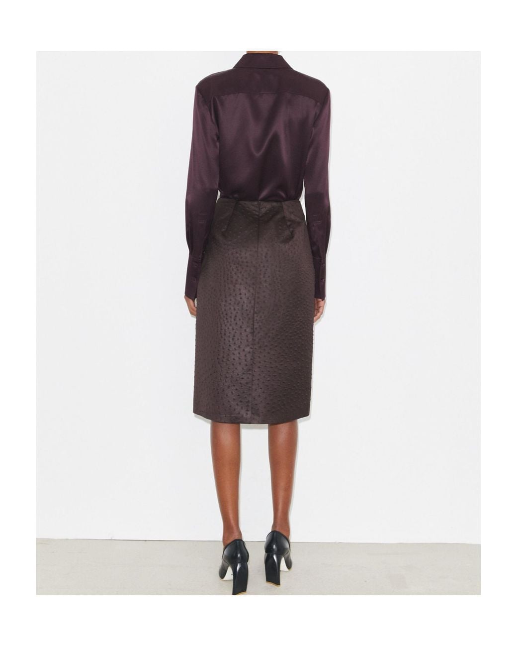 Tory Burch Purple Cuffed Silk Shirt