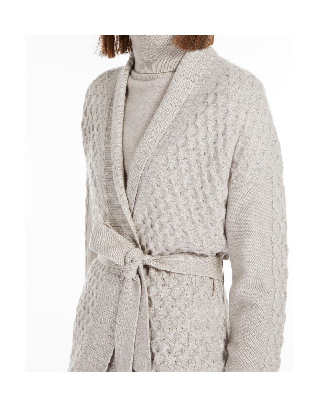 Max Mara White Wool And Cashmere Knitted Cardigan