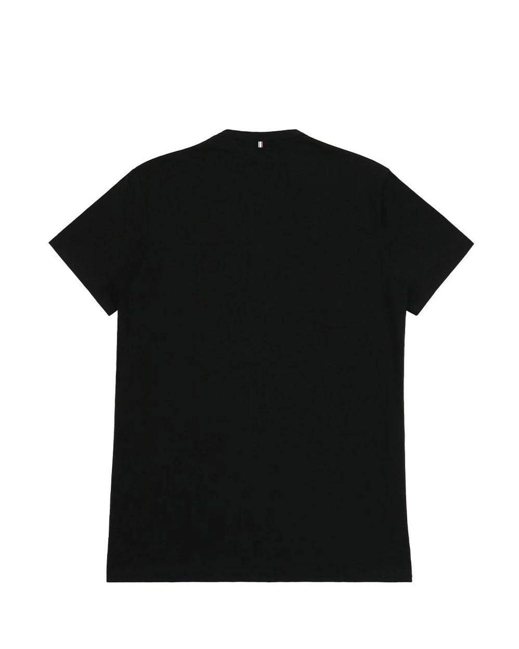 Armani Jeans Black Round Collar, Short Sleeve, Logo T-Shirt for men