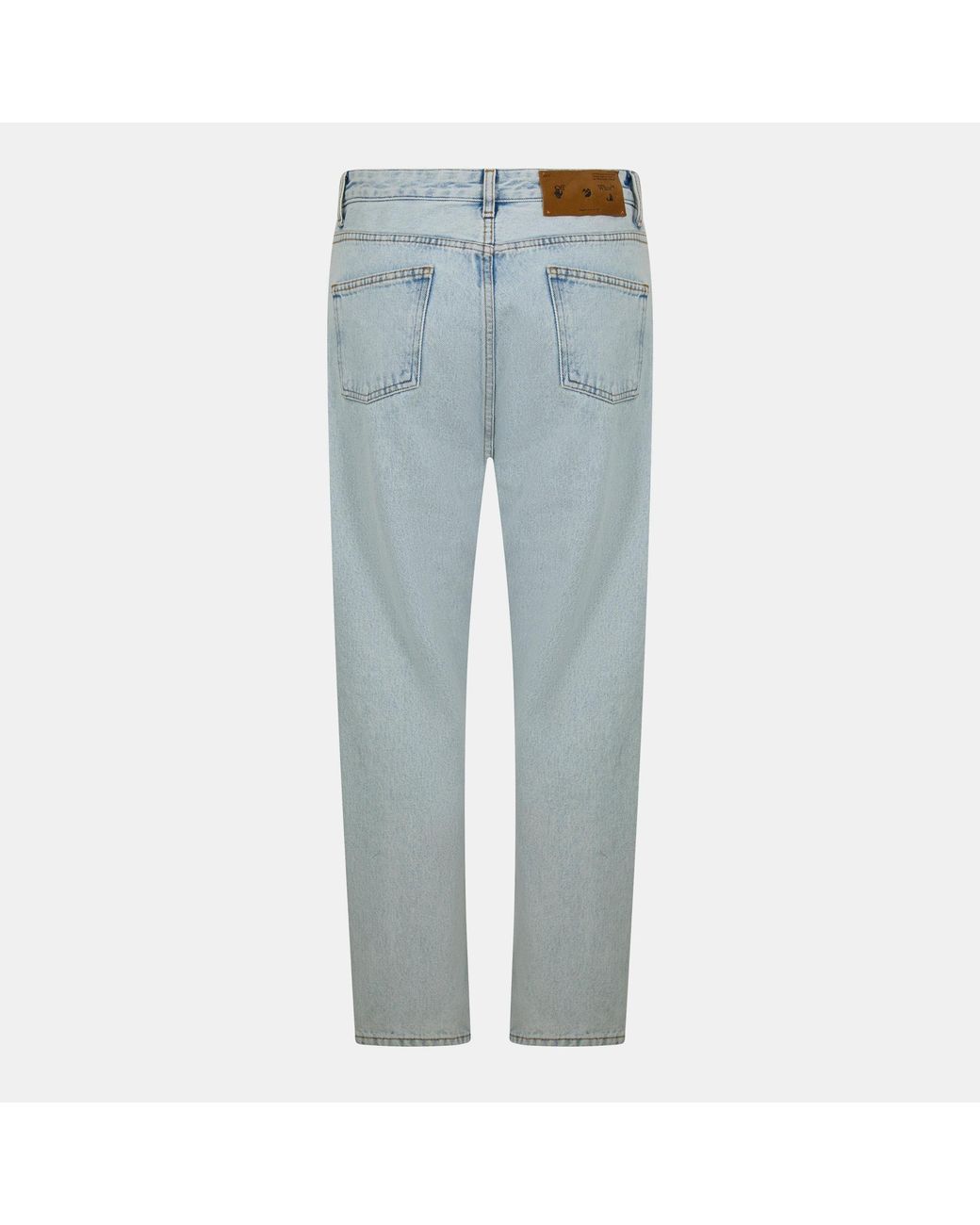 Off-White c/o Virgil Abloh Blue Mid-Rise Straight-Leg Jeans