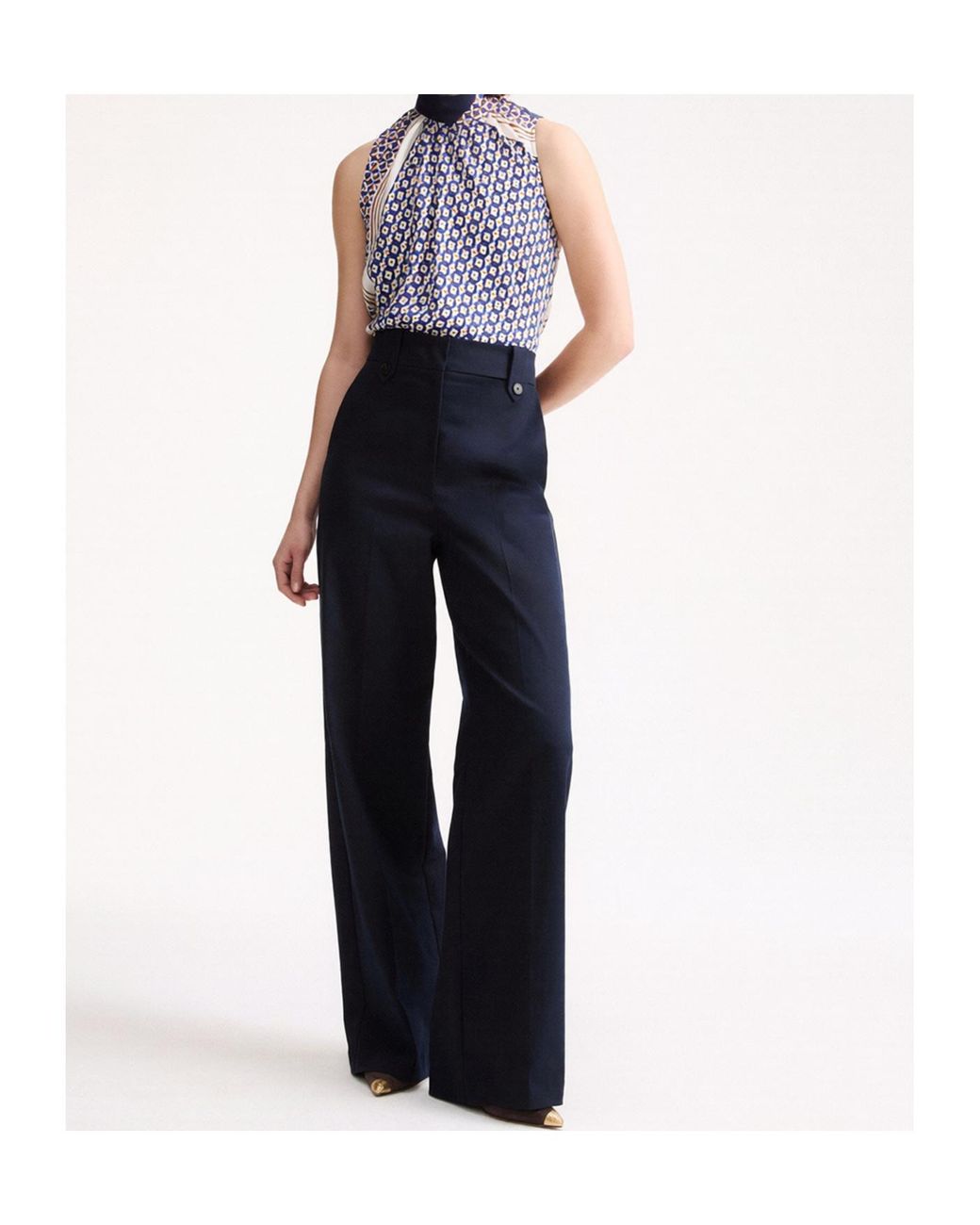Marella Blue Casual Pants With Side Pockets