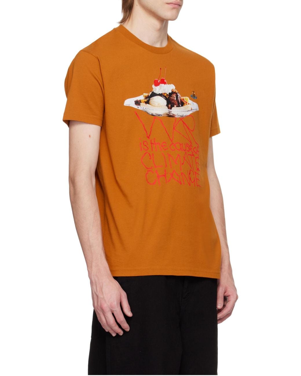 Vivienne Westwood Orange Graphic Printed Crewneck T-Shirt