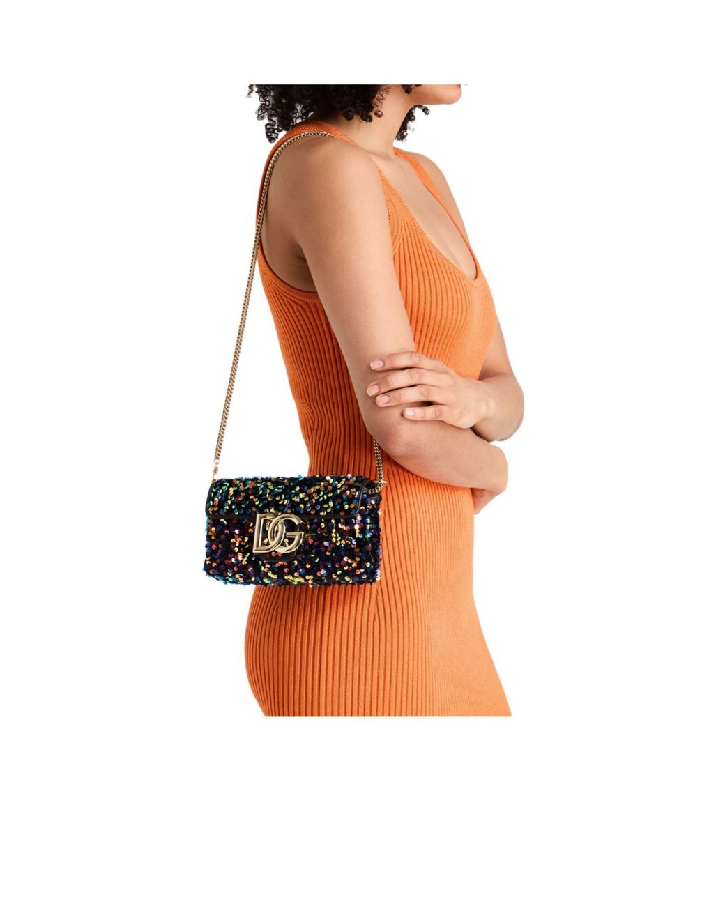 Dolce & Gabbana Black Mini Iridescent Clutch Bag