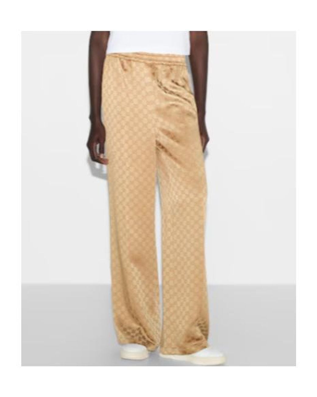 Gucci Natural Gg Jacquard Elastic Waistband Pants