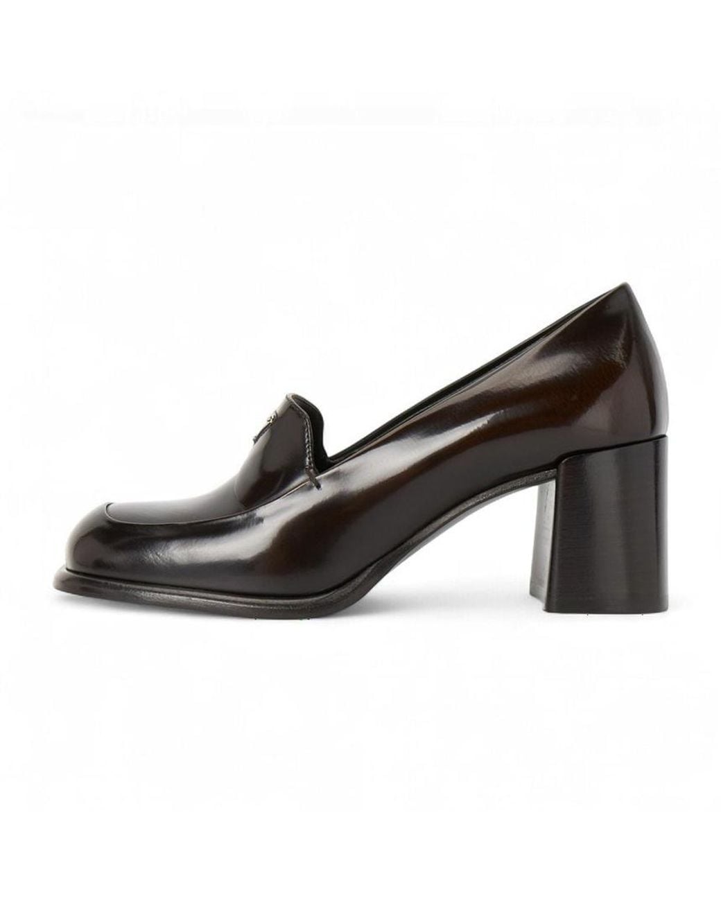 Prada Black Triangle-Logo High Heels
