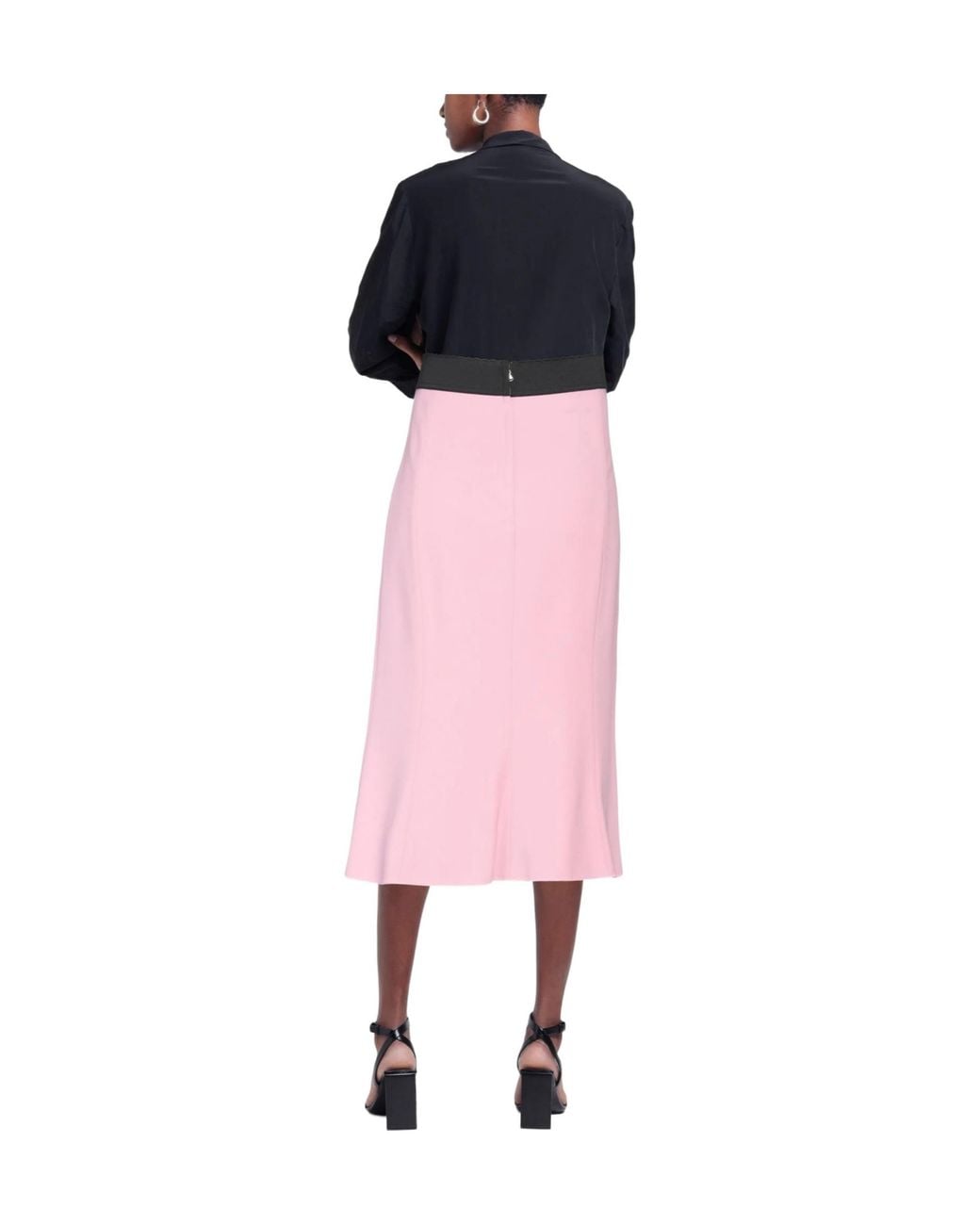 Dolce & Gabbana Pink Color-Block Midi Skirt