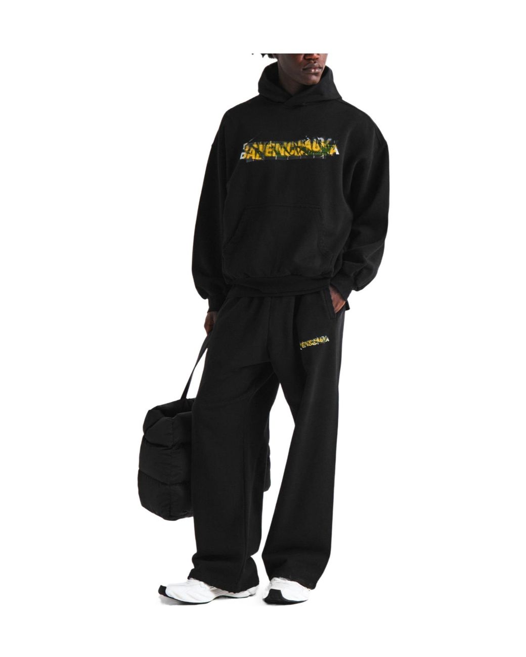 Balenciaga Black Loose Hooded Sweatshirt for men