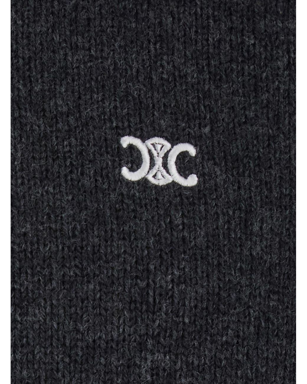 Céline Blue Triomphe Crew Neck Sweater for men