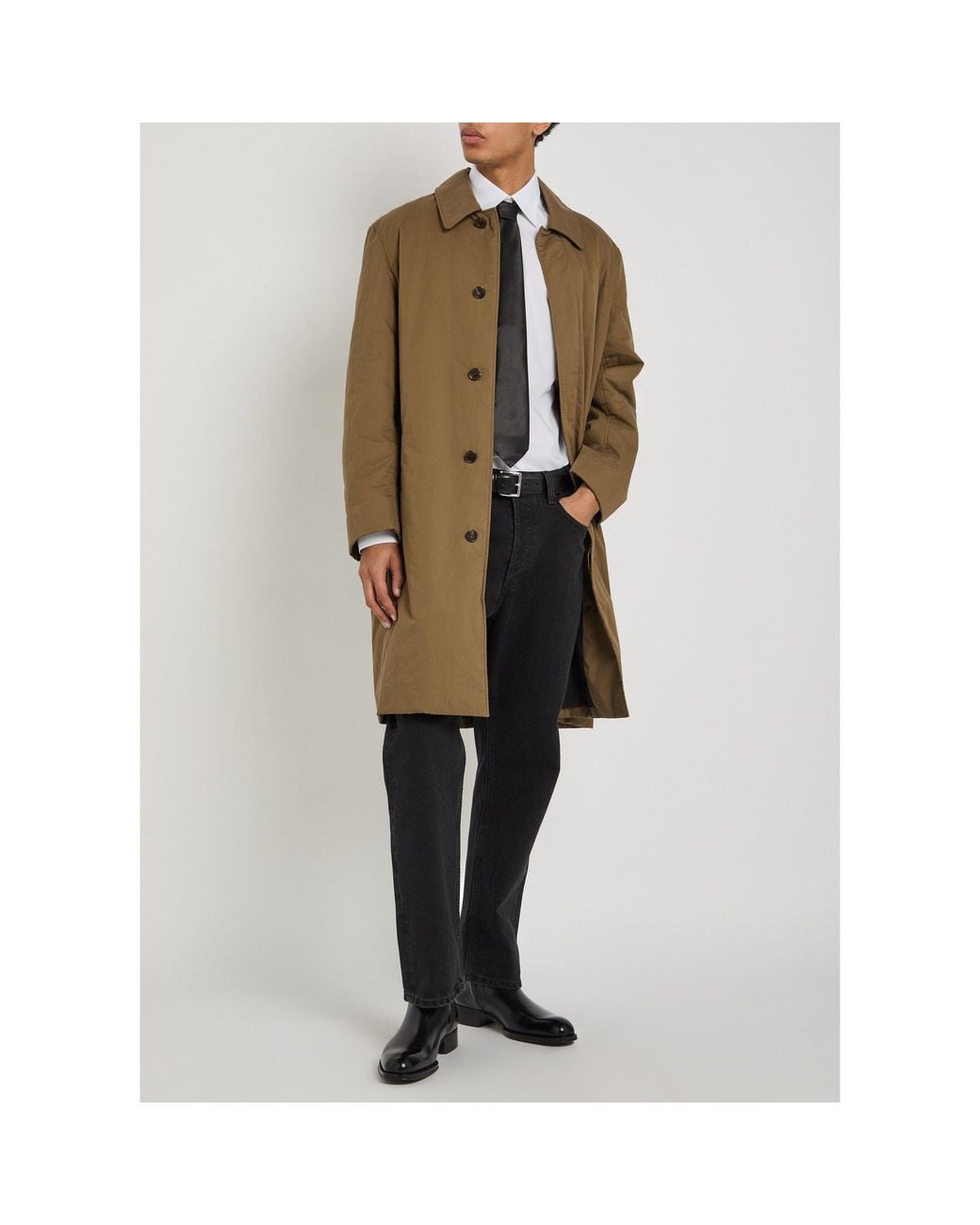 Saint Laurent Green Notched Collar Medium-Length Windbreaker for men