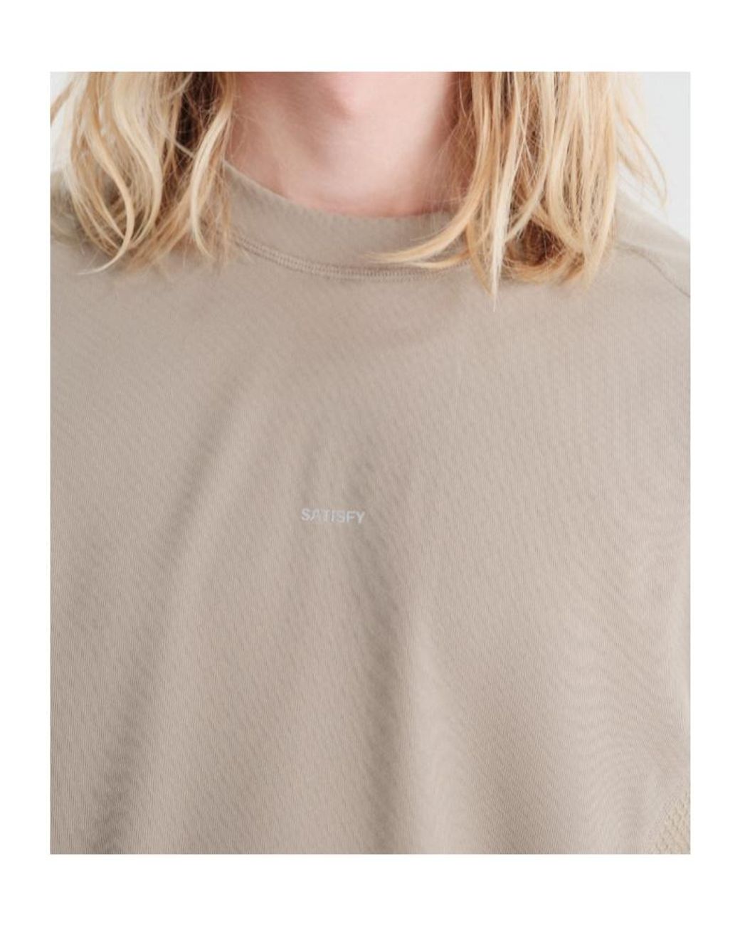 Satisfy Natural Mesh Panel Long Sleeve T-Shirt for men