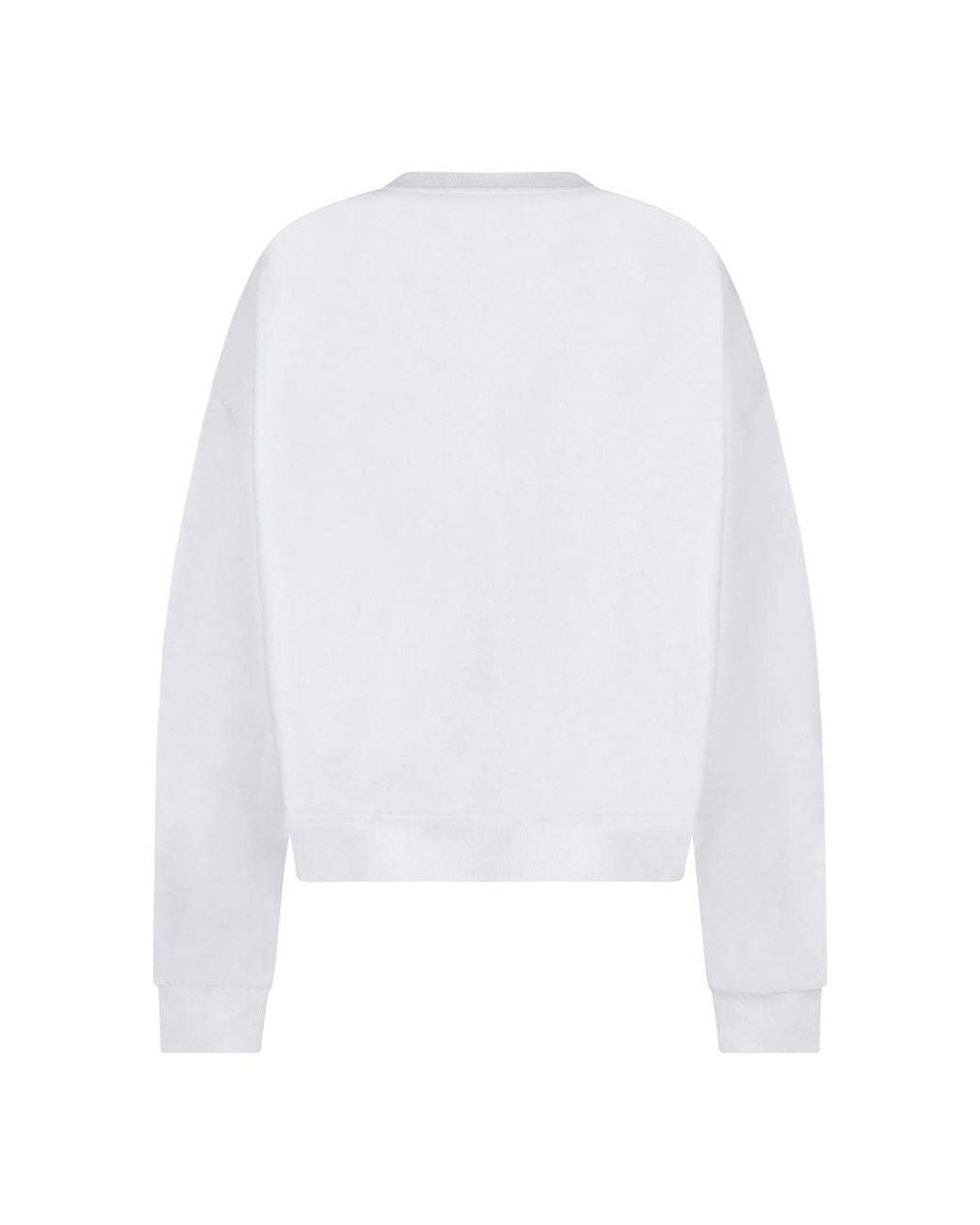 Dolce & Gabbana White Jersey Sweatshirt With Dg Patch