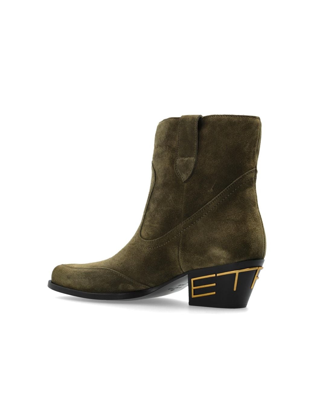Etro Green Block Heeled Ankle Boots