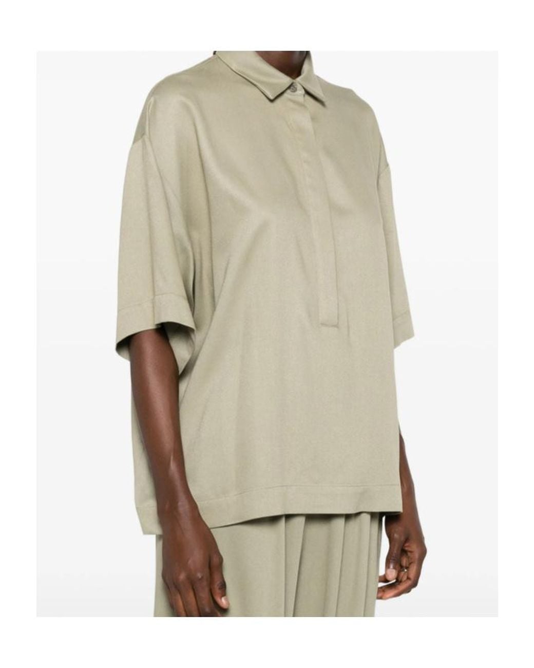 Frankie Shop Natural Short-Sleeve Polo Shirt
