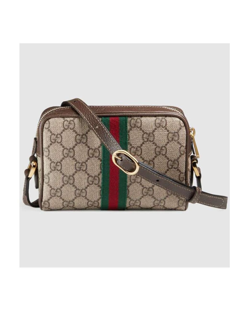 Gucci Brown Ophidia Gg Supreme Mini Bag
