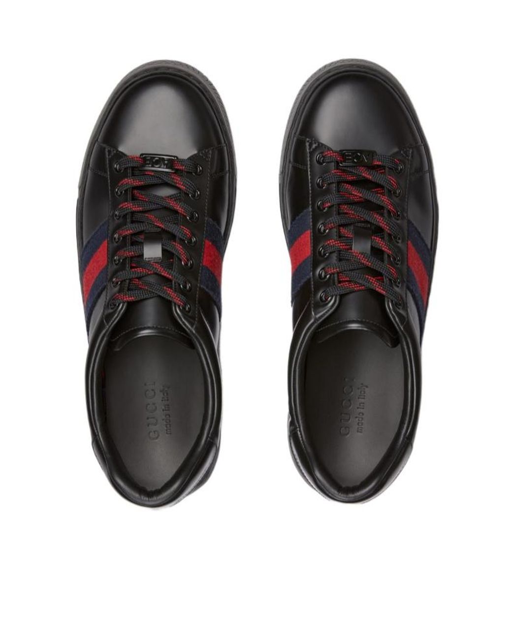 Gucci Black Ace Trainers With Web, Uk for men