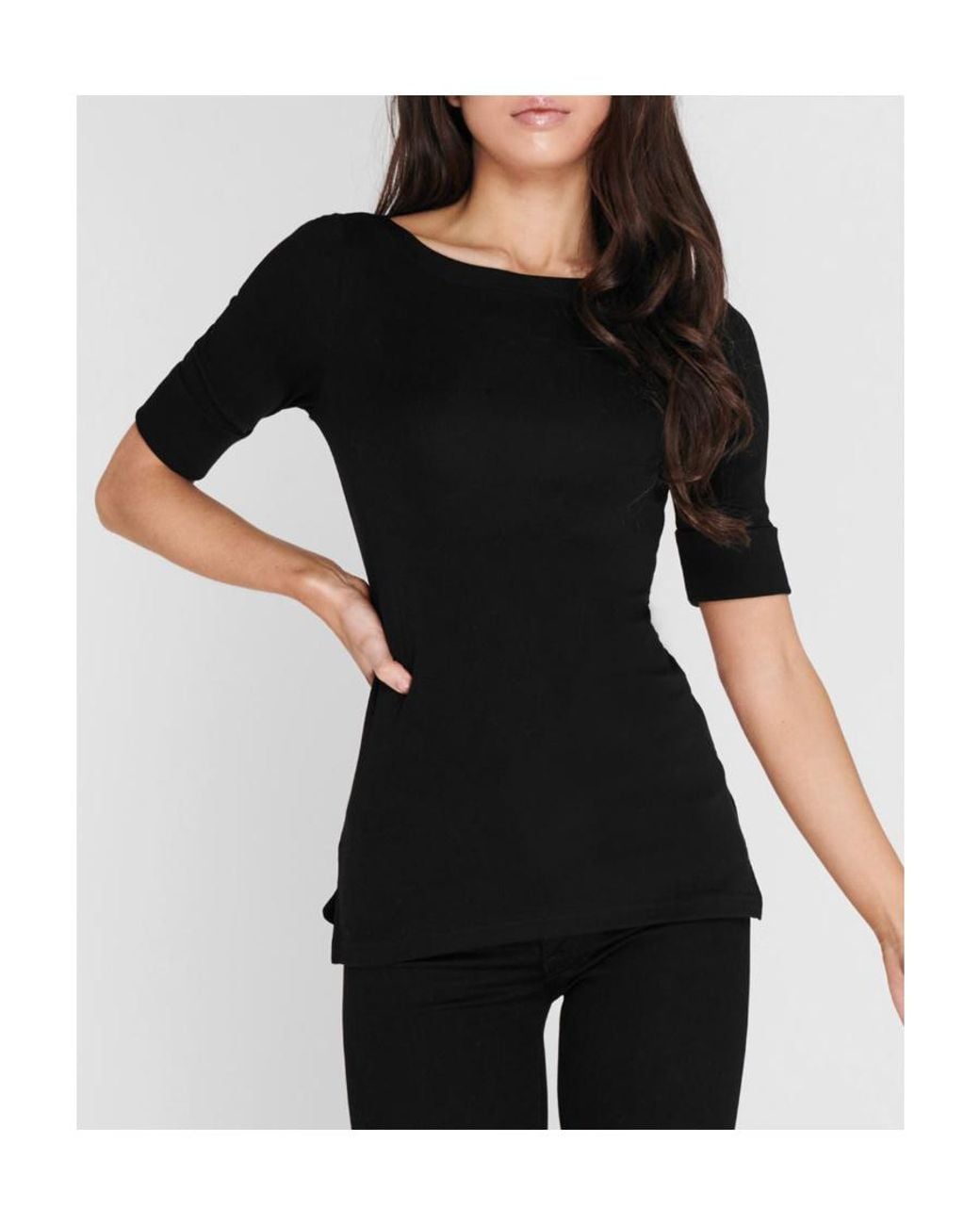 Ralph Lauren Black Judy Medium-Sleeve T-Shirt