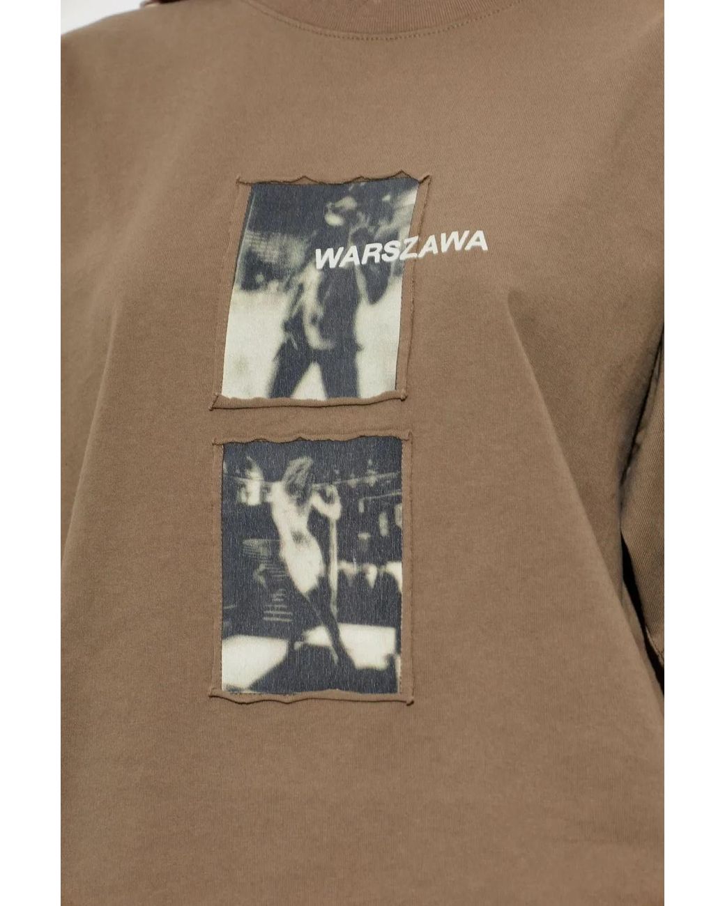 M I S B H V Natural Warszawa Patched T-Shirt for men