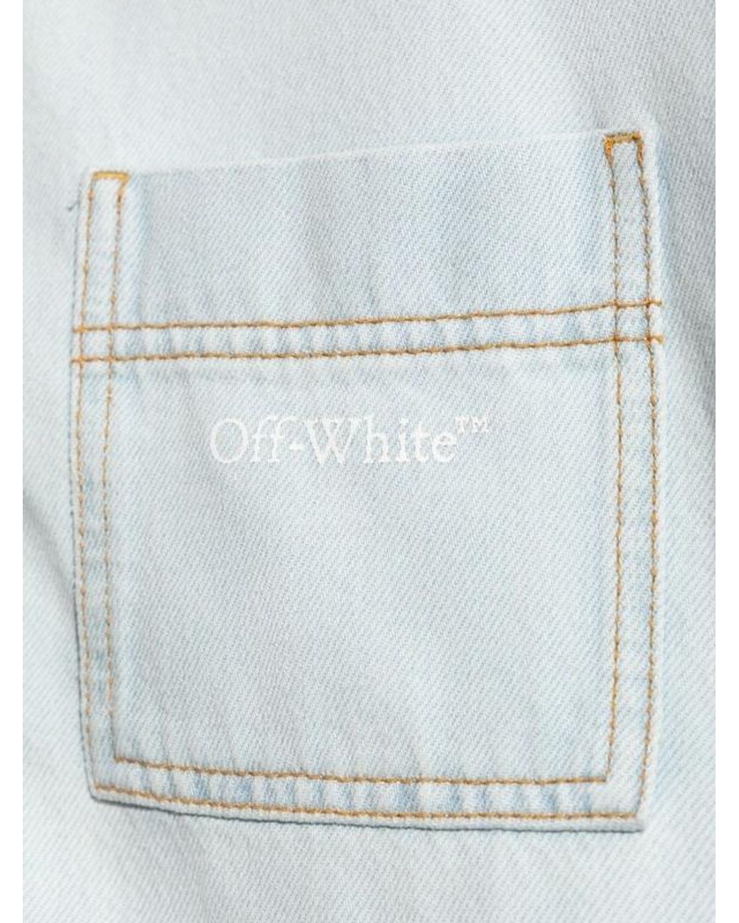 Off-White c/o Virgil Abloh Blue Button-Up Denim Shirt
