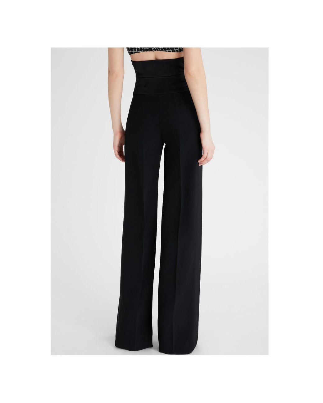 Ermanno Scervino Black Interlock Palazzo Trousers With Waistband