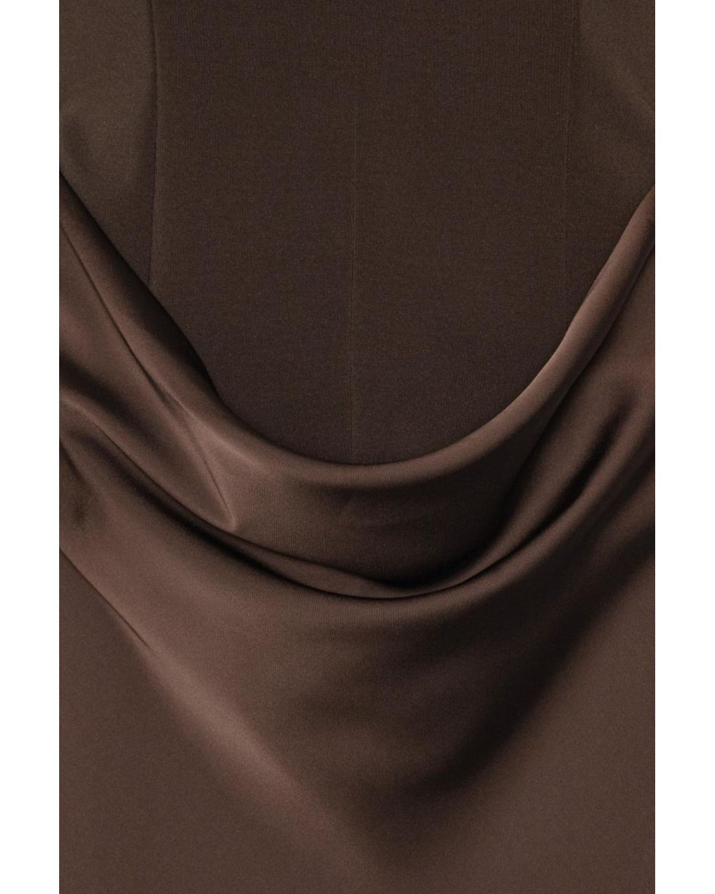 ROTATE BIRGER CHRISTENSEN Brown Capsleeve Draped Maxi Dark