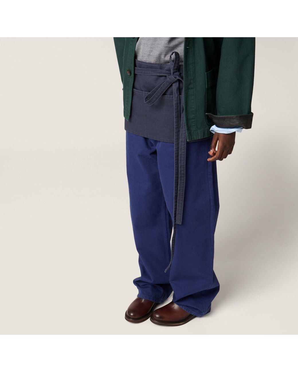 Miu Miu Blue Garment-Dyed Gabardine Miniskirt