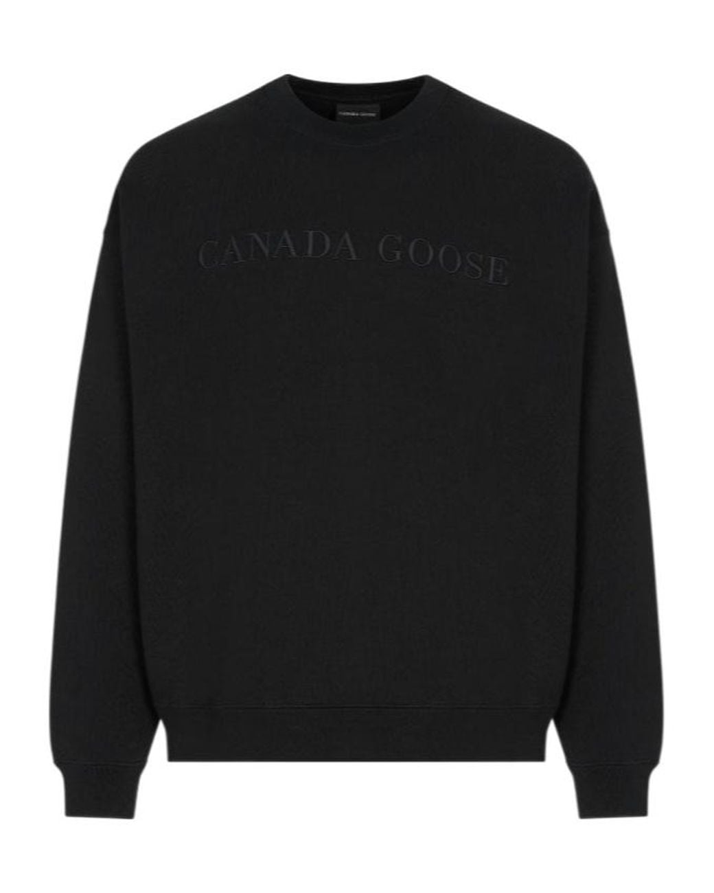 Canada Goose Black Logo Embroidered Crewneck Sweatshirt for men