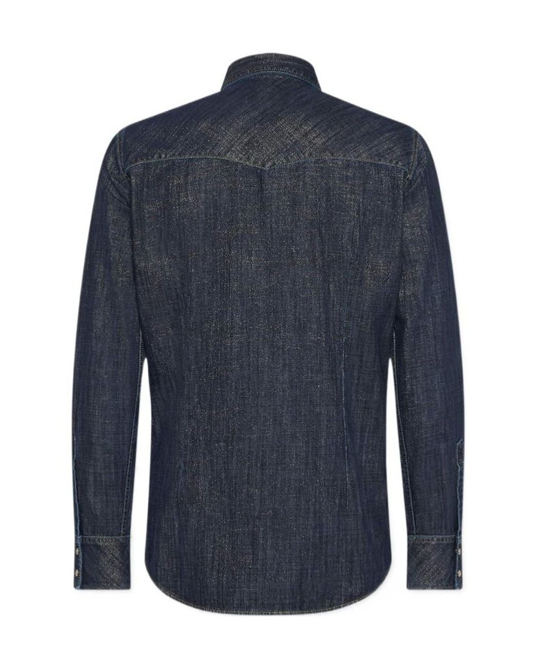 DSquared² Blue Flap Pocket Denim Shirt for men