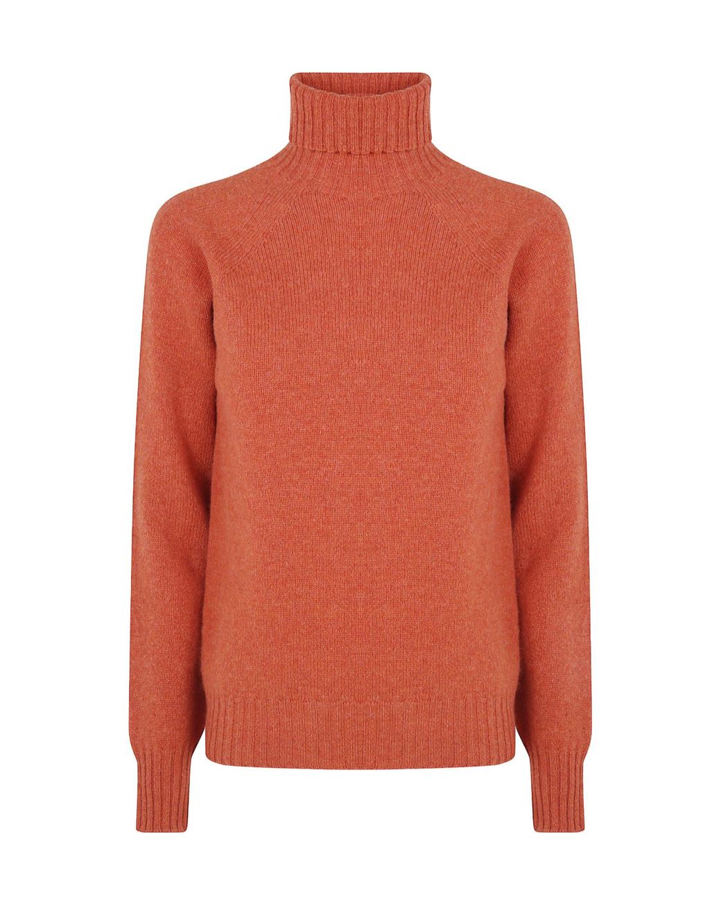 Drumohr Orange Ribbed Turtleneck Knitted Sweater
