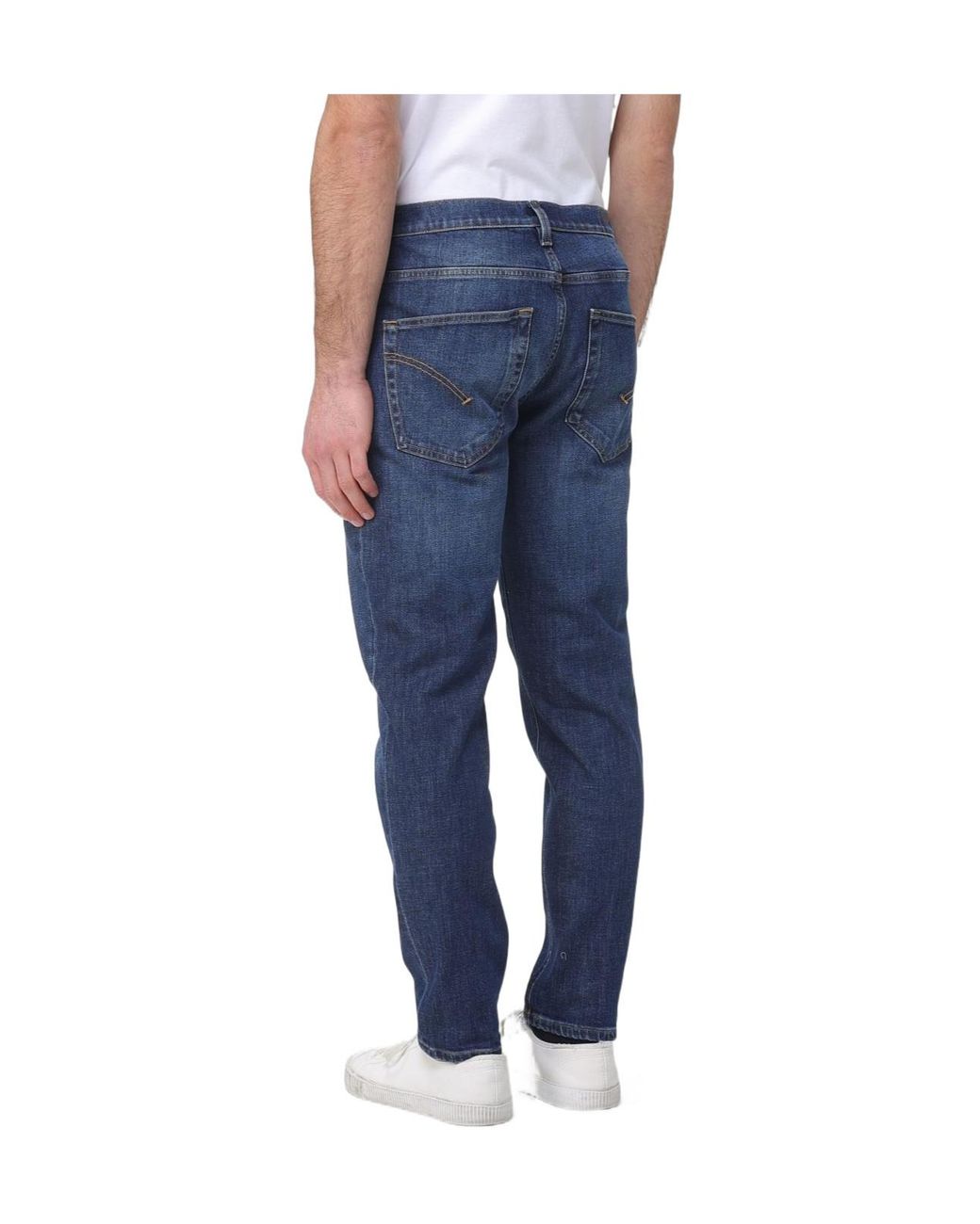 Dondup Blue Brighton Logo Detailed Carrot Jeans for men