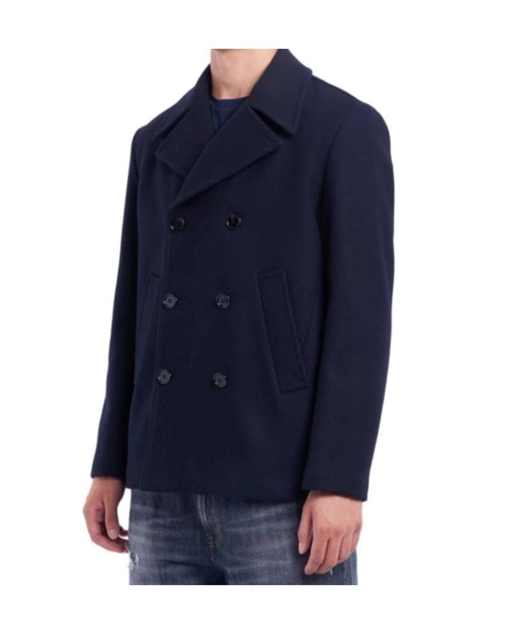 Dondup Blue Double-Breasted Coat for men