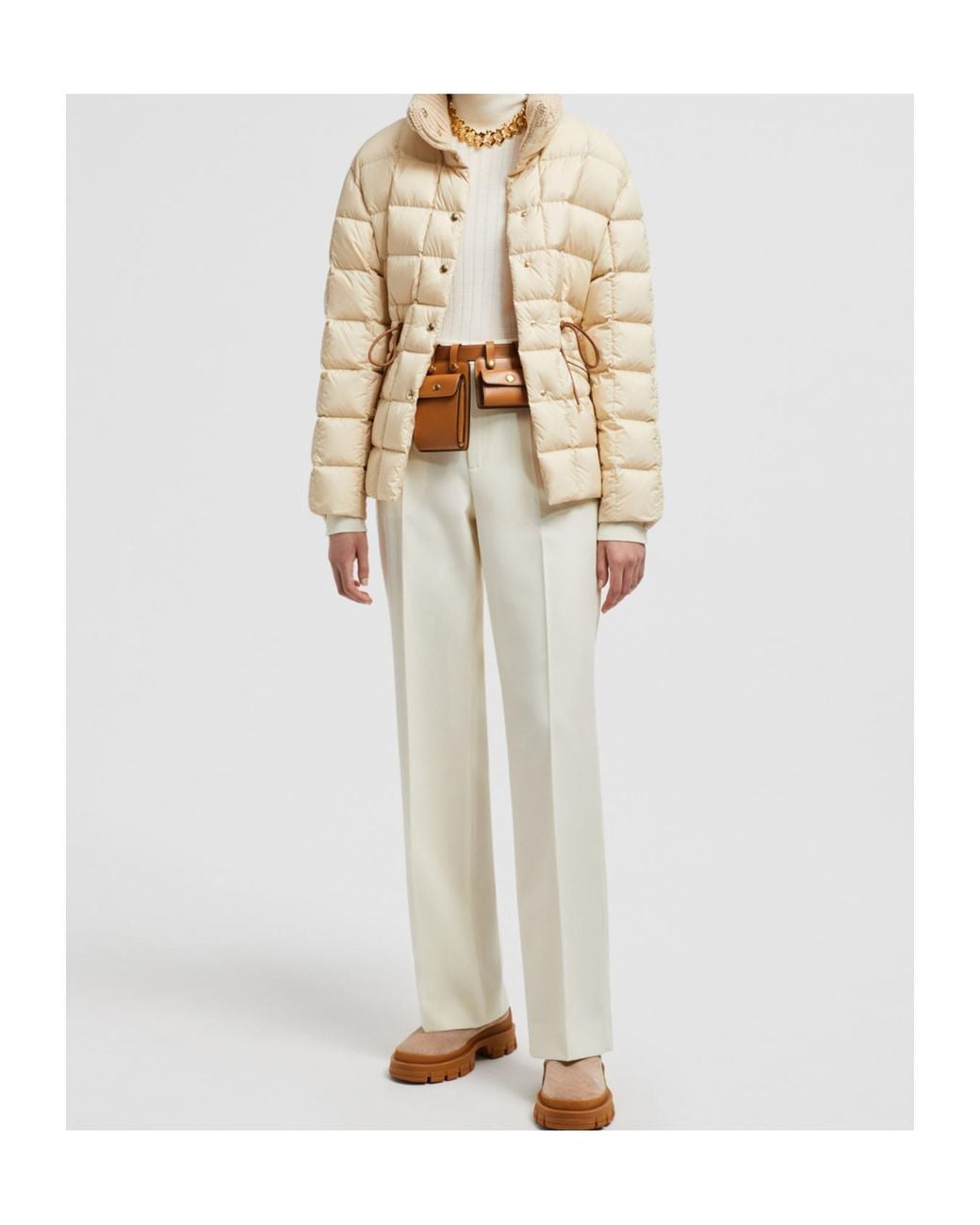 Moncler White Gabardine Trousers