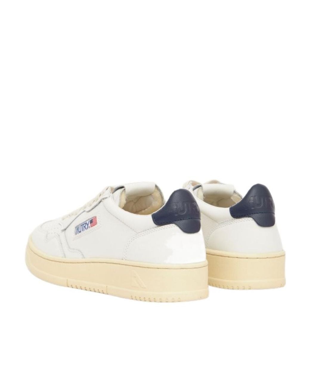 Autry White Perforated Low-Top Sneakers for men