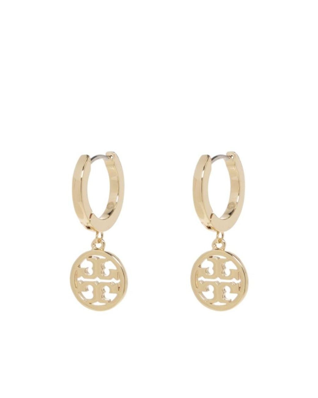 Tory Burch Metallic Miller Huggie Hoop Earrings
