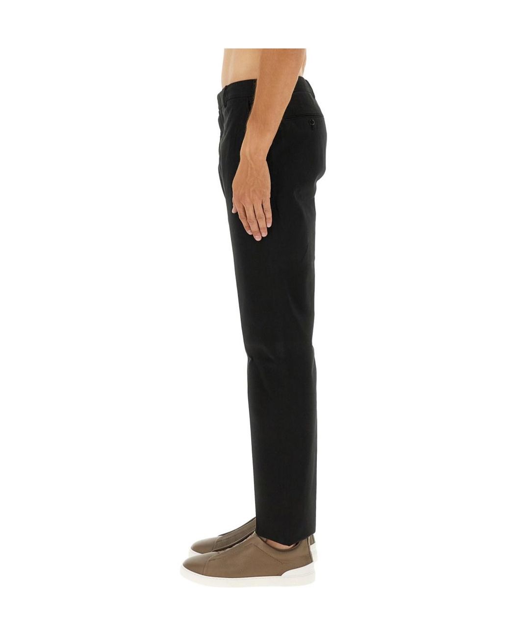 Zegna Black Belt Loop Casual Pants for men