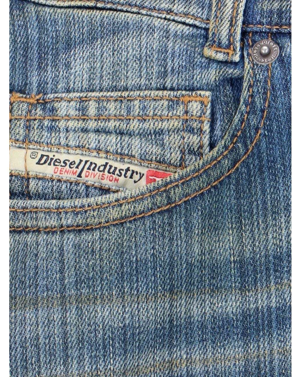 DIESEL Blue Logo-Plaque Denim Mini Skirt