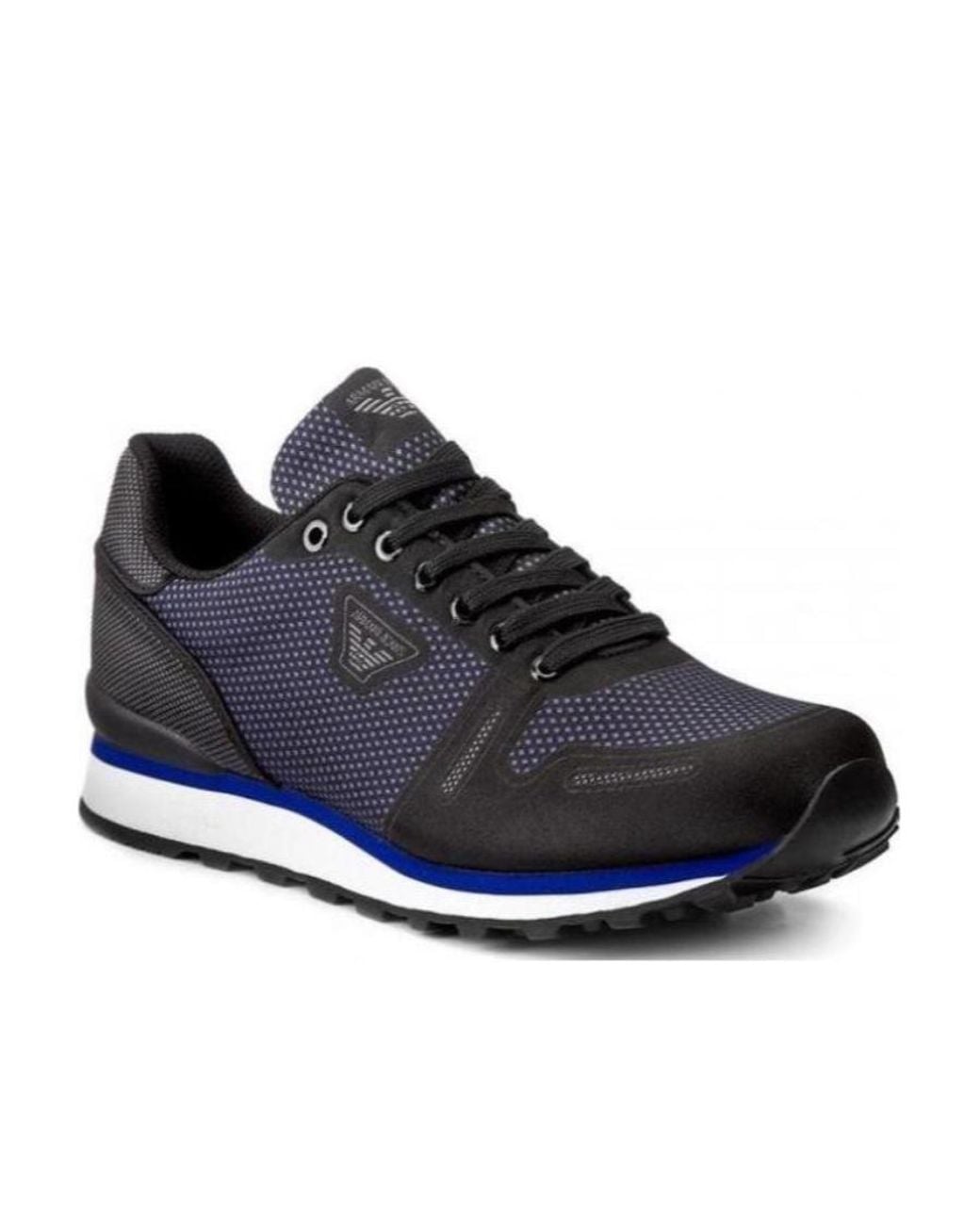 Armani Jeans Black Stitching Lace-Up Casual Sneakers for men