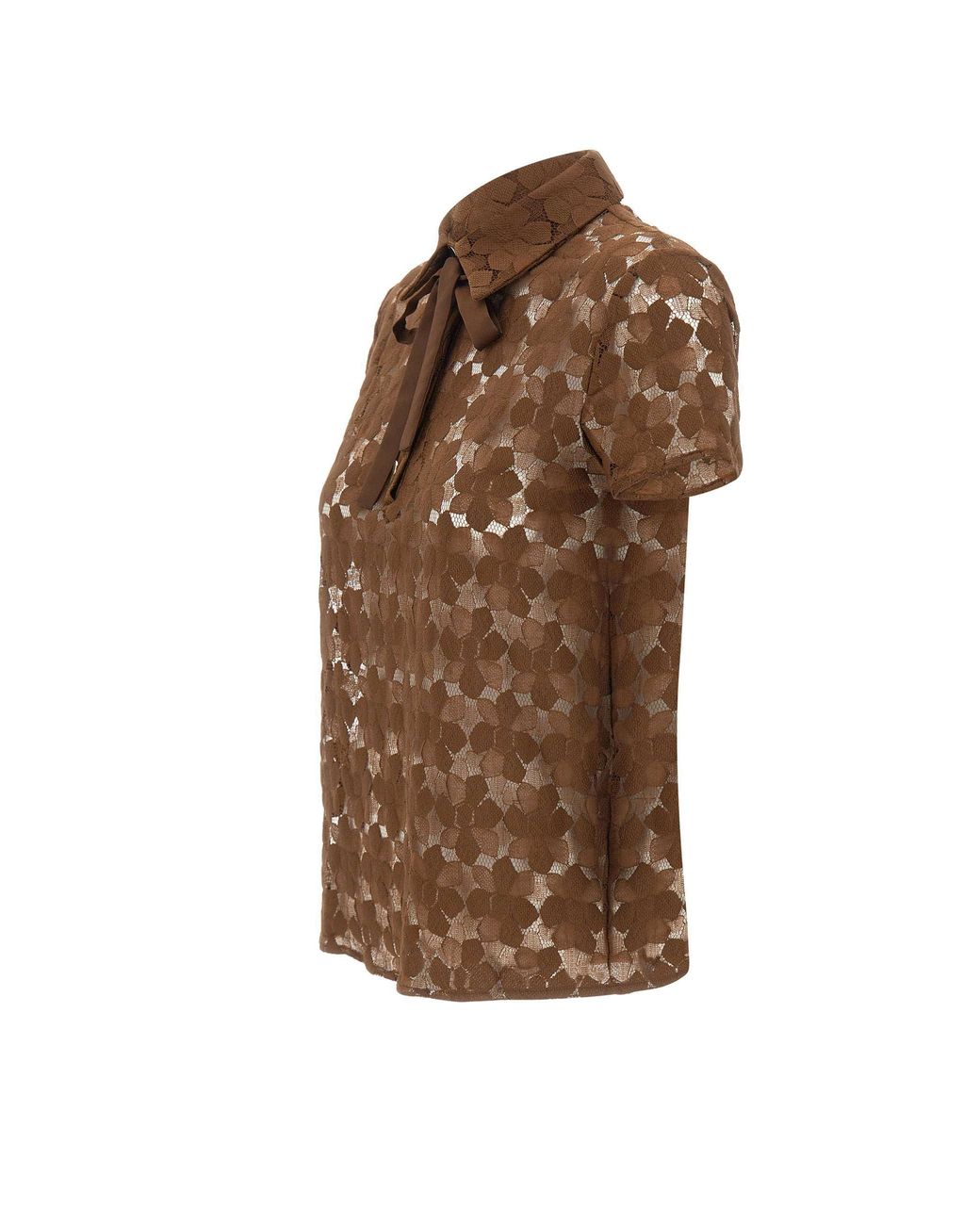 Max Mara Brown Studio Lace T-Shirt