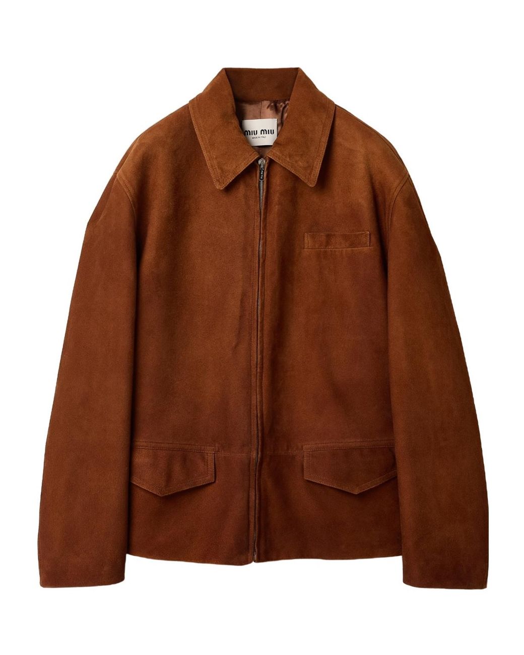 Miu Miu Brown Waxed Suede Jacket