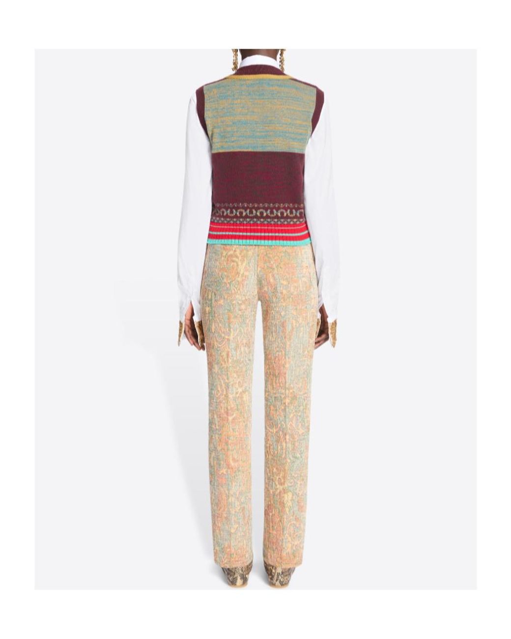 Dries Van Noten Multicolor Fitted Cashmere Top